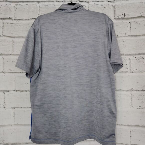 Under Armour Heat Gear Men's Gray Blue Collared Short Sleeve Polo Shirt Size L - Picture 2 of 16